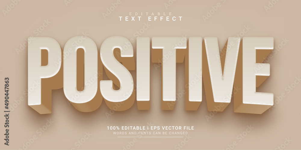 positive 3d style text effect