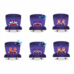 Poster - Cartoon character of purple ring box with sleepy expression