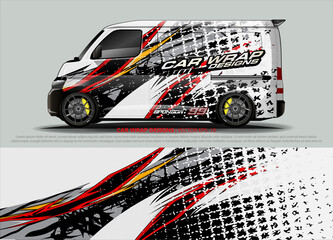 Racing Car Decal Graphic Vector, wrap vinyl sticker. Graphic abstract stripe designs for Racing vehicles.