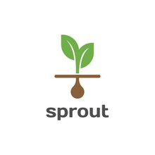 Green Plant Seed Growing Sprout Grow Growth Logo Icon Vector