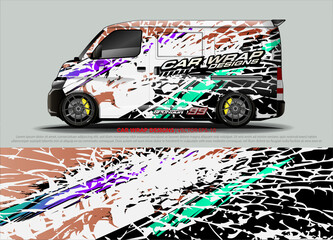 Racing Car Decal Graphic Vector, wrap vinyl sticker. Graphic abstract stripe designs for Racing vehicles.