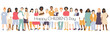 © Stafeeva - Happy Children's Day card. Children of different ethnicities stand side by side together. Flat vector illustration.