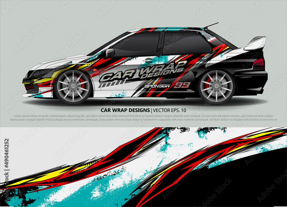 Racing Car Decal Graphic Vector, wrap vinyl sticker. Graphic abstract ...