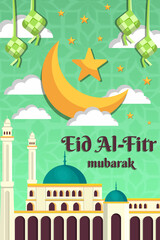 Wall Mural - eid al fitr - hari raya idul fitri illustration flat design