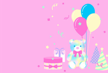 festive vector background with rainbow teddy bear for banners, cards, flyers, social media wallpapers, etc.