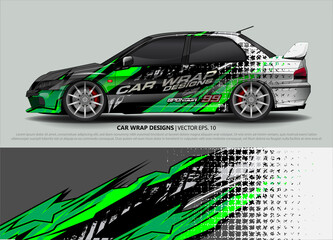 Racing Car Decal Graphic Vector, wrap vinyl sticker. Graphic abstract stripe designs for Racing vehicles.