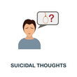 Suicidal Thoughts flat icon. Colored element sign from psychological disorders collection. Flat Suicidal Thoughts icon sign for web design, infographics and more.