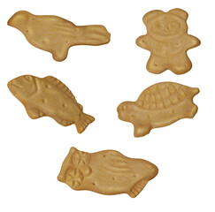 Wall Mural - Animal Crispy cookies. 3D illustrations