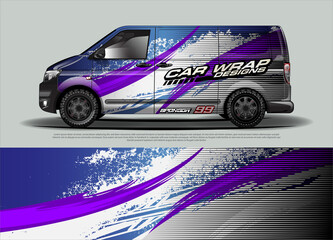 Racing Car Decal Graphic Vector, wrap vinyl sticker. Graphic abstract stripe designs for Racing vehicles.