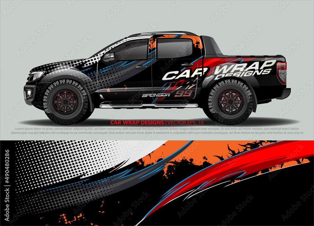 Racing Car Decal Graphic Vector, wrap vinyl sticker. Graphic abstract ...