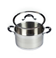 stainless steel kitchen cooker on white background