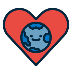 Sticker - earth two tone icon