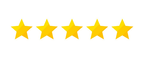 Wall Mural - five stars review rating icons symbol.
