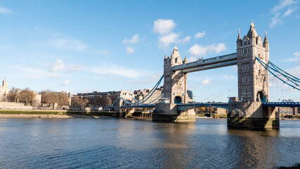 Wall Mural - London Tower Bridge. A view from the south bank of the famous landmark crossing the River Thames on a cold but sunny winters day.