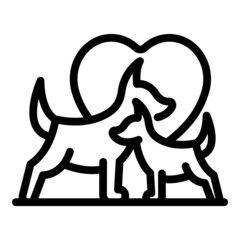 Sticker - Dogs love icon outline vector. Dog walk. Animal canine
