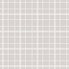 Farmhouse grey seamless check vector pattern. Gingham baby color checker background. Woven tweed all over print. 