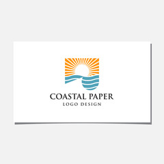 Wall Mural - COASTAL PAPER LOGO DESIGN VECTOR