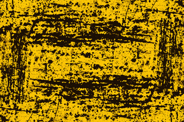 Abstract grunge textured yellow color metal sheet