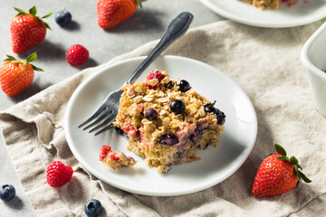 Canvas Print - Homemade Sweet Baked Oatmeal Casserole