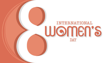 Wall Mural - International woman day poster Number eight with text Vector illustration