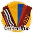 Isolated accordion musical instrument Colombia Vector illustration