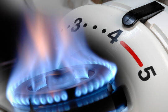 Fototapete - Rising energy costs with gas price and heating