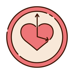 Poster - Isolated watch with heart flat design icon Vector illustration