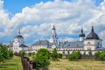 Wall Mural - Panorama of the Sviyazhsky Uspensky (Assumption) Monastery. The complex was founded in 1555. Now it is a UNESCO site. Shot in Sviyazhsk, Russia.