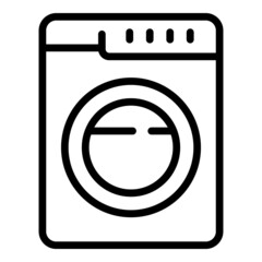 Sticker - Wash machine icon outline vector. Iron board. Electric ironing