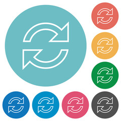 Sticker - Refresh arrows outline flat round icons