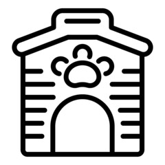 Sticker - Dog house icon outline vector. Pet care. Store animal