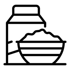 Wall Mural - Milk cereals icon outline vector. Cereal bowl. Corn box
