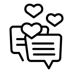 Sticker - Love chat offer icon outline vector. Letter online. Price bank