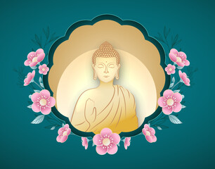 Poster - Happy Vesak Day Creative Concept for Card or Banner