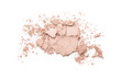 Smashed brown makeup sample isolated on white background
