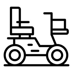 Poster - Man electric wheelchair icon outline vector. Power mobility. Scooter chair