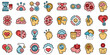 © ylivdesign - Emotional intelligence icons set outline vector. Control feeling. Work inner