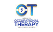 Occupational Therapy awareness month. OT month awareness template for banner, card, background.