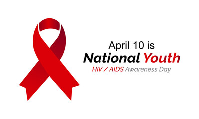 Wall Mural - National Youth HIV / AIDS Awareness Day. Health awareness template for banner, card, poster, background.