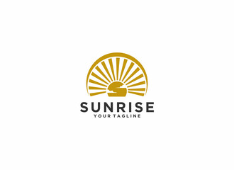 Wall Mural - sunrise logo template in white background