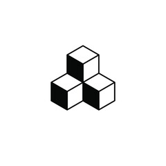 Leinwandbilder - Modern cube blockchain logo design concept. Fintech logomark illustration. Can representing program, ai, system, security, tech, creative, code, vpn.