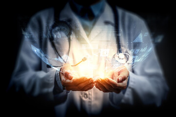 Wall Mural - moderm medicine concept . mixed media