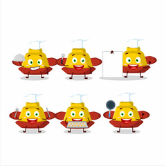 Wall Mural - Cartoon character of yellow chinese hat with various chef emoticons