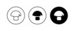 Champignon mushroom icon button, vector, sign, symbol, logo, illustration, editable stroke, flat design style isolated on white