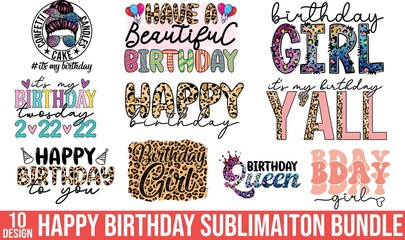 happy birthday sublimation bundle
