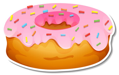 Wall Mural - Strawberry donut with rainbow sugar topping