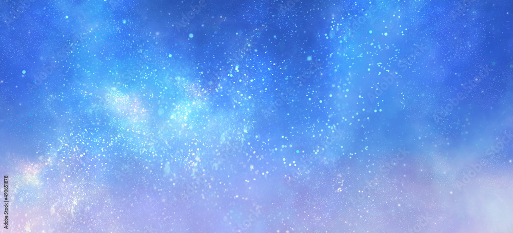 水色と淡い青紫色の星空の風景イラスト の Stock イラスト | Adobe Stock