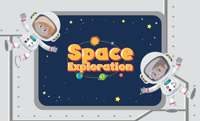 Wall Mural - spaceship monitor scene with astronaut