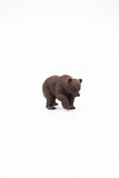 Fototapeta Zwierzęta - Toy animal figure brown bear on white. 