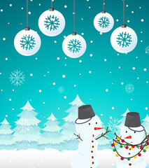 Poster - Snowy Christmas poster template design